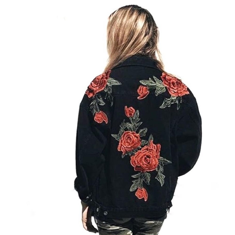 LF Carmar Denim Rose Embroidered Denim Jacket